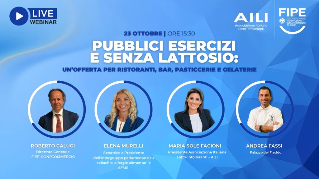 Webinar Pubblici Esercizi e senza lattosio: un`offerta per ristoranti, bar, pasticcerie e gelaterie