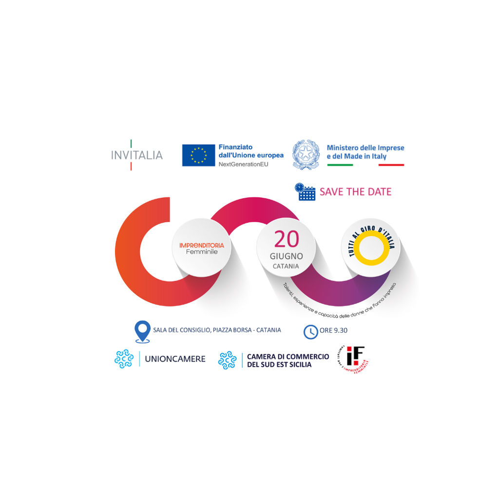 SAVE THE DATE: 20 giugno 2024 Giro d`Italia delle donne che fanno impresa - Camera di Commercio Sud Est Sicilia